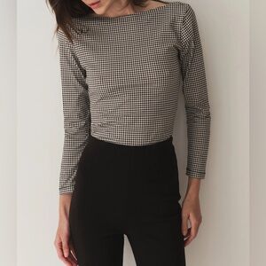 Doen Paulette Tee in Noir La Maddalena Gingham size small